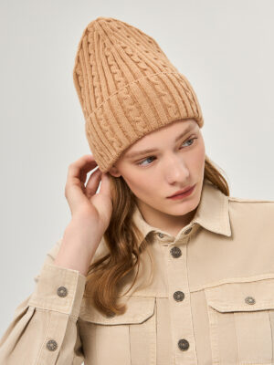 Шапка жен. виск+нейл+каш LB-A53069 beige
