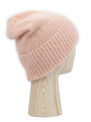 Шапка жен. пух норки+шелк+нейл LB-BR55032 l.pink
