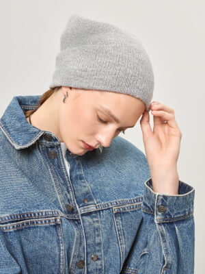 Шапка жен. шерсть+акр LB-A53010 grey