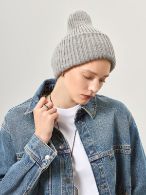 Шапка жен. шерсть+акр LB-A53014 l.grey