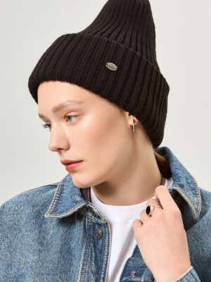 Шапка жен. шерсть+акр LB-A53014 black