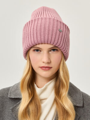 Шапка жен. шерсть+акр LB-A53014 dirty pink