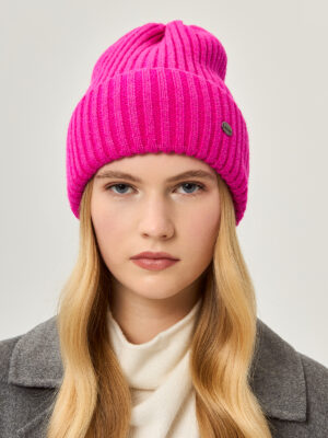 Шапка жен. шерсть+акр LB-A53053 fuchsia