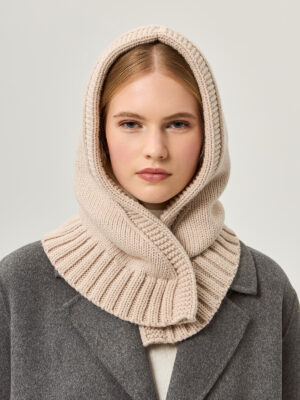 Капор жен. шерсть+акр LB-A53074 cold beige