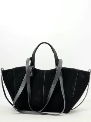 Сумка Steffalini st1303 vitello camoscio nero средняя