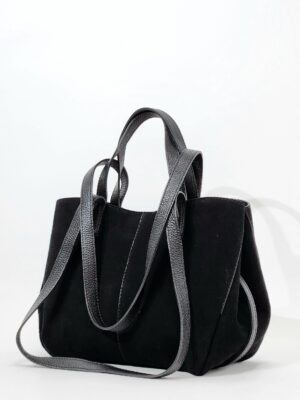 Сумка Steffalini st1303 vitello camoscio nero средняя