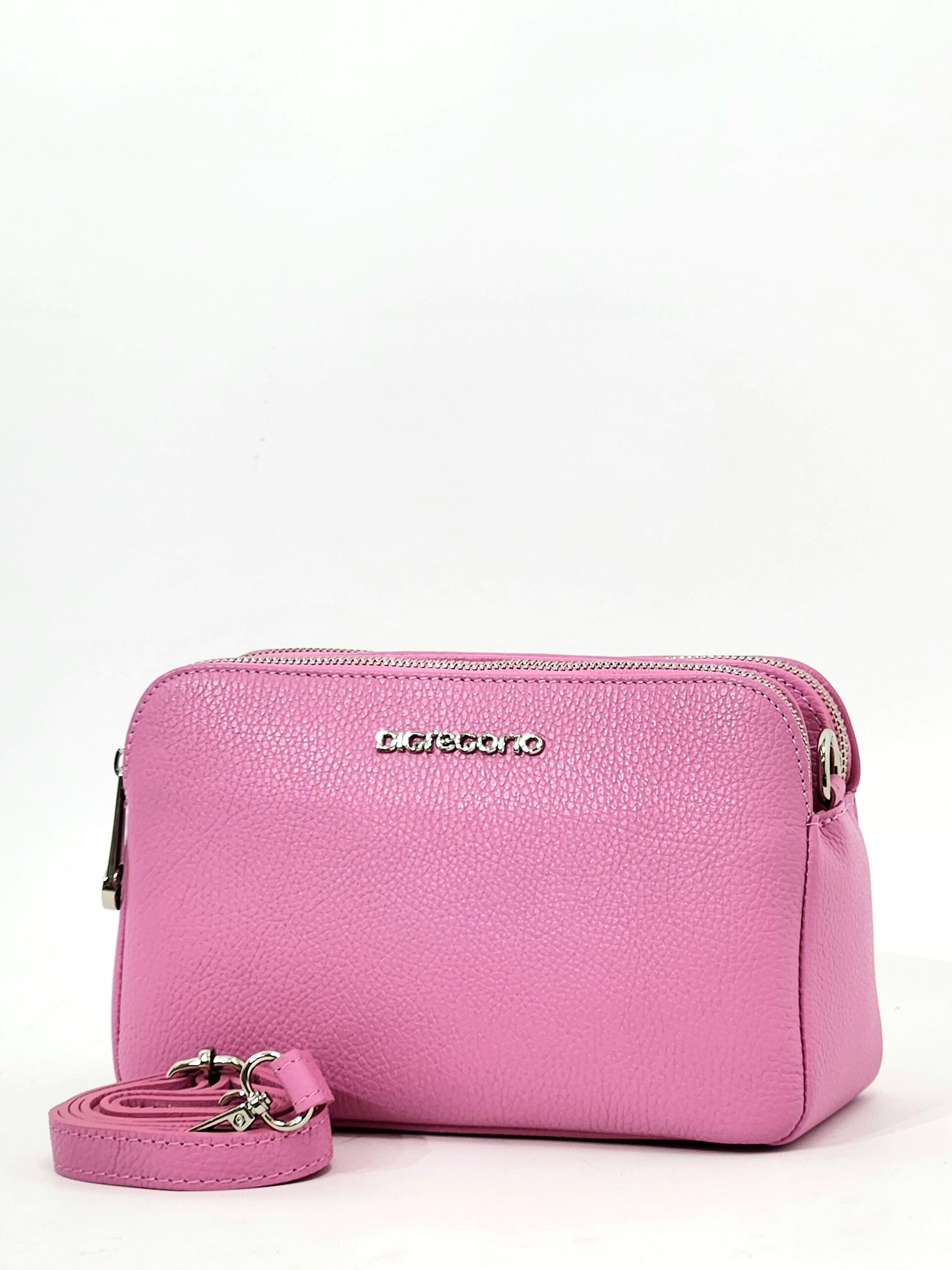 Сумка Di Gregorio gr8798 vitello pink argento средняя