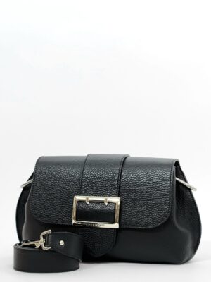 Сумка Di Gregorio gr8745 vitello nero argento средняя