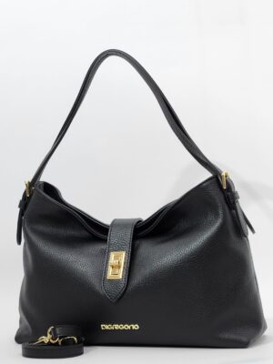 Сумка Di Gregorio gr9003 vitello nero oro средняя