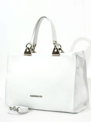 Сумка Di Gregorio gr1974 vitello bianco argento большая