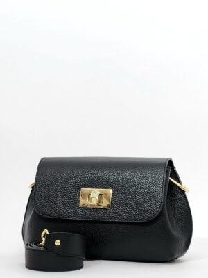 Сумка Di Gregorio gr821 vitello nero oro средняя