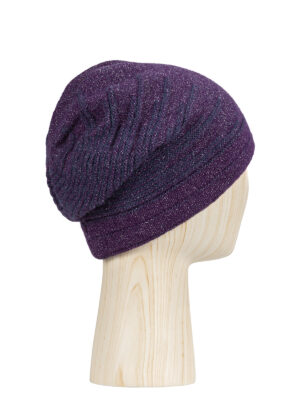 Шапка жен. шерсть+виск+каш LB-D77014 violet