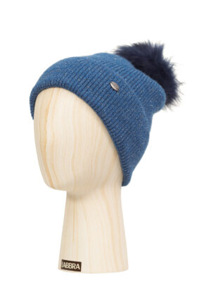 Шапка жен. шерсть+нейл+акр+люр LB-D77103 denim blue