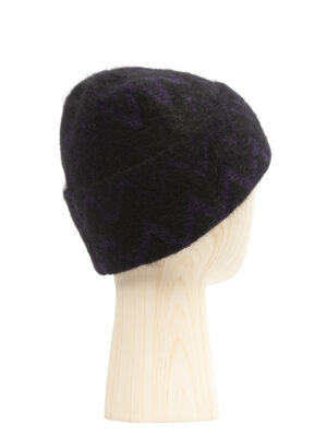 Шапка жен. шерсть+кид.мох LB-BR55031 black/navy