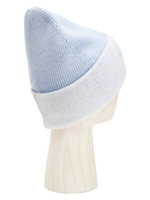 Шапка жен. шерсть+акр LB-BR55035 l.blue/white