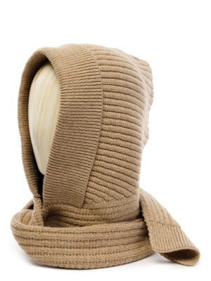 Капор жен. шерсть+акр LB-N88047 beige