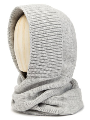 Капор жен. шерсть+акр LB-N88056 l.grey melange