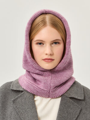 Капор жен. шерсть+акр LB-A53017 dirty pink