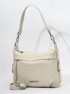 Сумочка кросс-боди Di Gregorio gr9141 vitello beige argento средняя