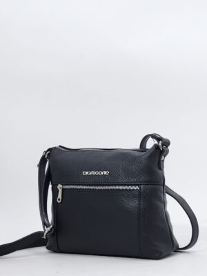 Сумочка кросс-боди Di Gregorio gr9142 vitello nero argento средняя