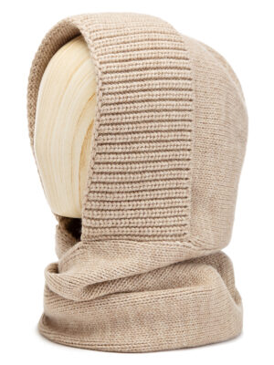 Капор жен. шерсть+акр LB-N88056 beige melange