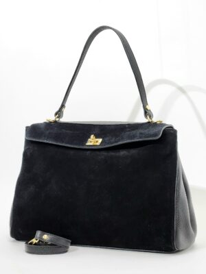 Сумка деловая Steffalini st1323 vitello camoscio nero большая