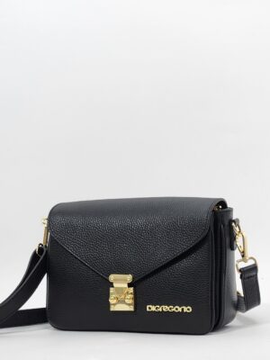 Сумочка кросс-боди Di Gregorio gr9150 vitello nero oro маленькая