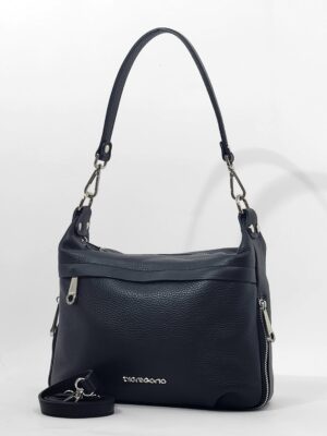 Сумочка кросс-боди Di Gregorio gr9141 vitello nero argento средняя