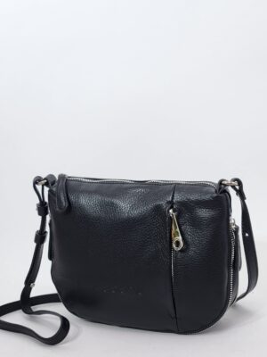 Сумочка Di Gregorio gr755 vitello nero argento средняя