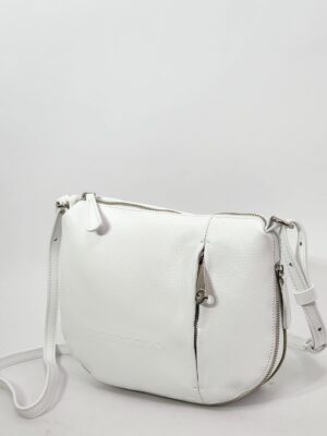 Сумочка Di Gregorio gr755 vitello bianco argento средняя