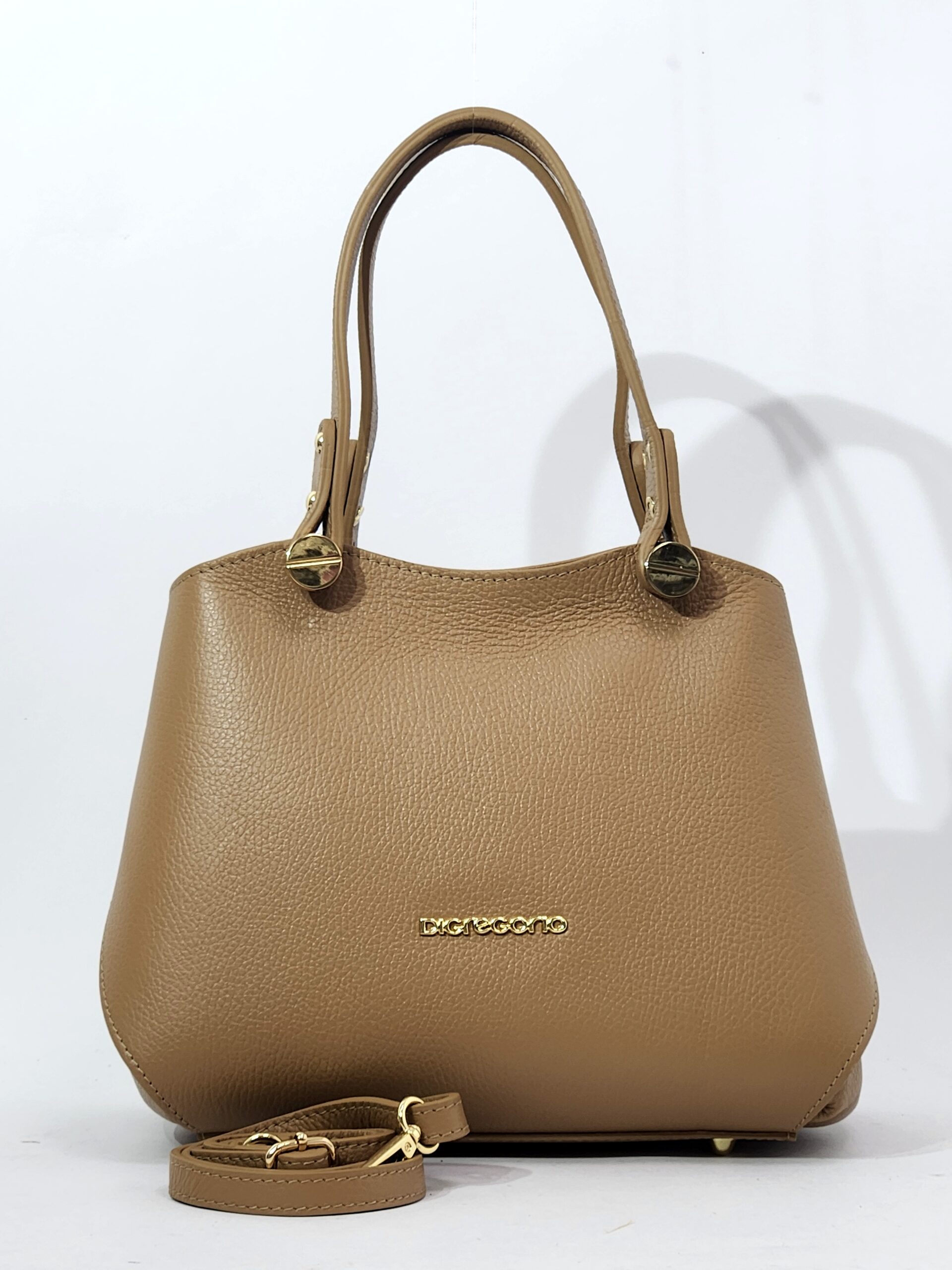 Сумочка Di Gregorio gr9030 vitello tan oro средняя