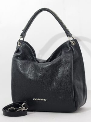 Сумочка Di Gregorio gr1778 vitello nero argento большая