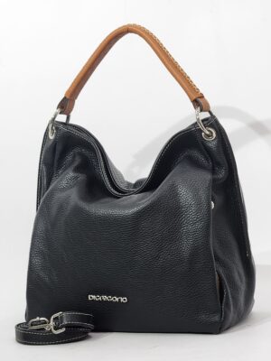 Сумочка Di Gregorio gr1778 vitello nero cuoio argento большая
