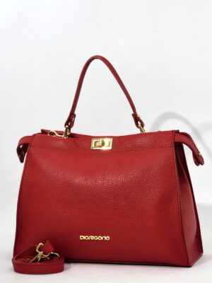 Сумочка Di Gregorio gr9019 vitello rosso oro большая