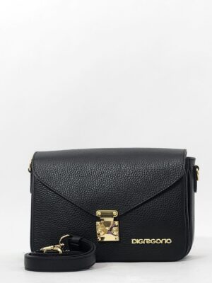 Сумка Di Gregorio gr9150 vitello nero oro маленькая