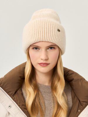 Шапка жен. шерсть+анг+нейл LB-A53073 cream