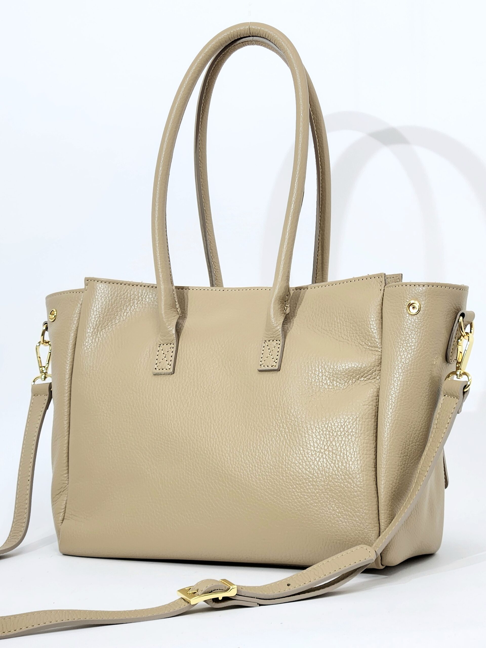 Сумка деловая Steffalini st1334 vitello taupe chiaro средняя