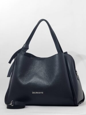 Сумка Di Gregorio gr9152 vitello nero argento большая