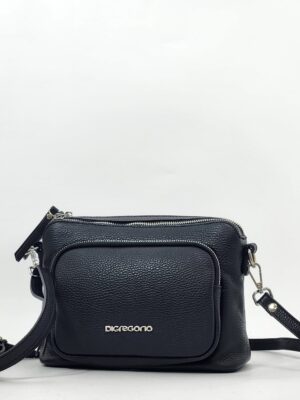 Сумочка кросс-боди Di Gregorio gr9177 vitello nero argento средняя
