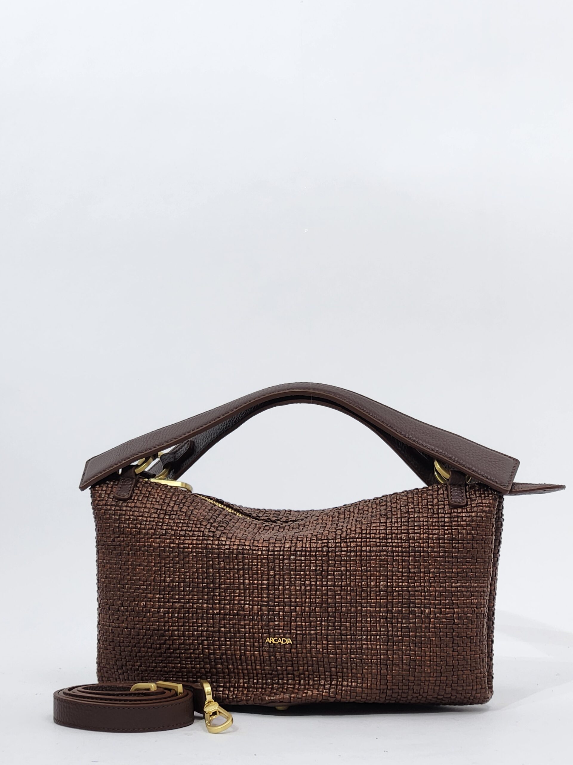 Сумочка кросс-боди Arcadia ar5613 dollaro raffia cognac средняя