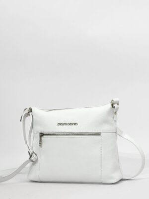 Сумочка кросс-боди Di Gregorio gr9142 vitello bianco argento средняя