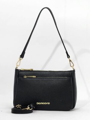 Сумочка кросс-боди Di Gregorio gr9157 vitello nero oro средняя