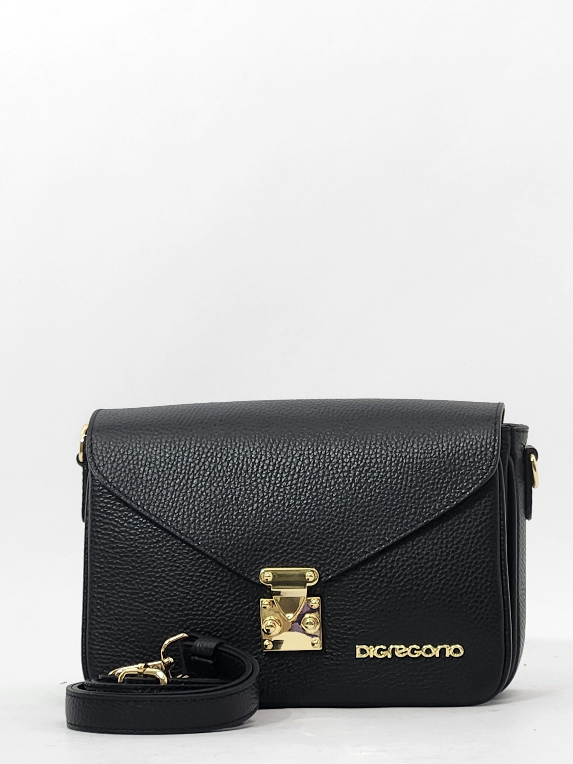 Сумочка кросс-боди Di Gregorio gr9150 vitello nero oro маленькая