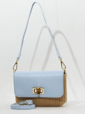 Сумка Steffalini st2053 raffia vitello celeste маленькая