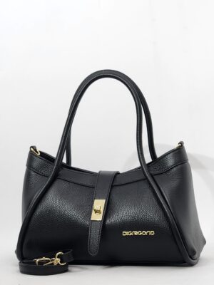 Сумочка Di Gregorio gr9212 vitello nero oro средняя