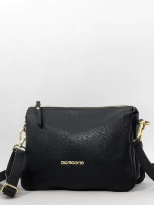 Сумочка Di Gregorio gr9200 vitello nero oro средняя