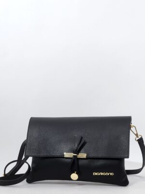 Сумочка Di Gregorio gr9211 vitello nero oro средняя