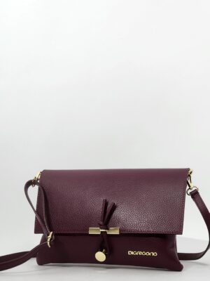 Сумочка Di Gregorio gr9211 vitello bordo oro средняя