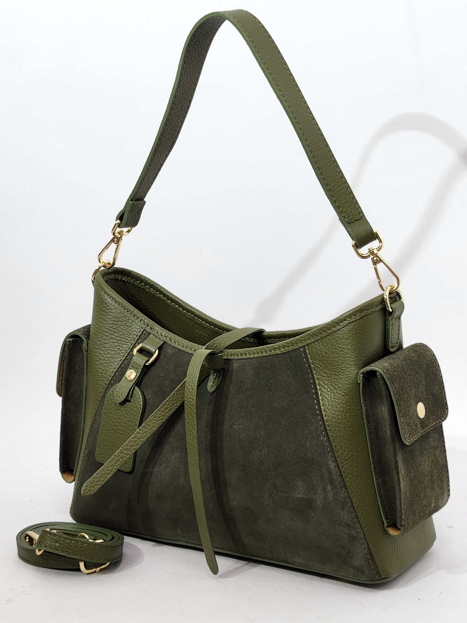 Сумочка Steffalini st3933 vitello camoscio verde средняя