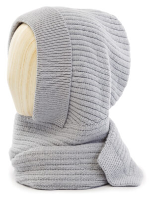 Капор жен. шерсть+акр LB-N88047 l.grey